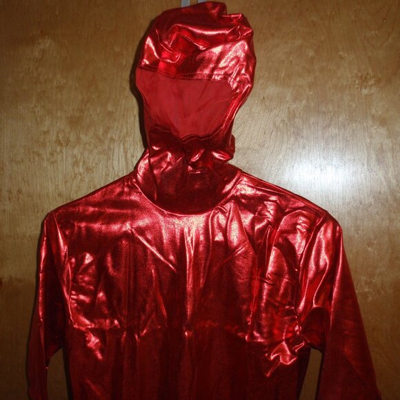 METALLIC RED UNITARD 2ND SKIN HALLOWEEN GIMP DEVIL COSTUME ZENTAI ALTSKIN - NEW! - Picture 1 of 7